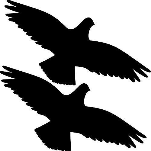 2 Stück 35cm schwarz Habicht Greifvogel Vogel Fenster Schutz Warnvogel Warnvögel Aufkleber Tattoo die Cut Deko Folie