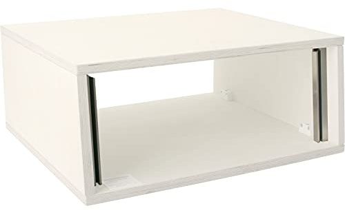 MUSIC STORE Studiorack, 4HE Birke MP Bausatz, Weiß, Höhenverstellbar, 530mm Breit, 450mm Tief