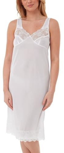 Marlon Women's P106 Freya Plain Full Slip, White, 22