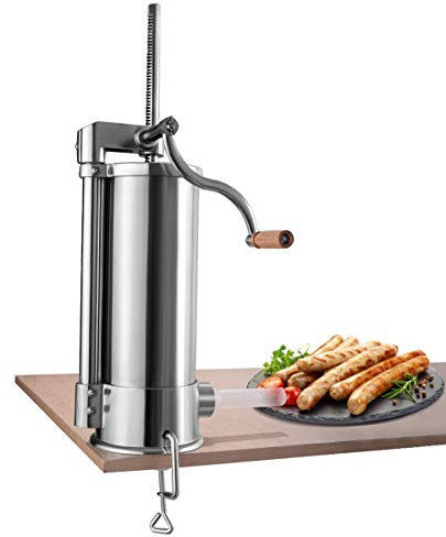 COSTWAY 5 kg Insaccatrice per Salsiccia Macchina per la Produzione di Salsicce Insaccatrice Manuale per Uso Domestico, Salsicce Siringa con 6 Tubi di Riempimento