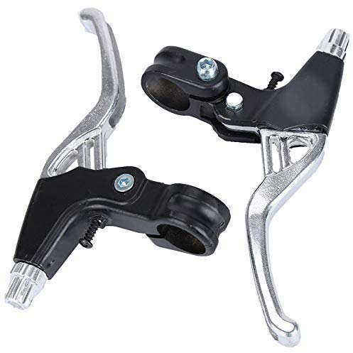 Goldmiky Fahrradbremsgriff Mountain Road Bike Bremshebel Lenker Universal Bremsen Für Fahrräder, Aluminiumlegierung Fahrradbremse 2,2 cm Durchmesser EIN Paar (Silber)