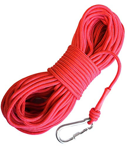 LeBigMag® | Outdoor Seil ø 8 mm | 30 m | extrem reißfest bis 800 kg | mit Schraubkarabiner | Kein Kletterseil (kein Dehnungsseil)