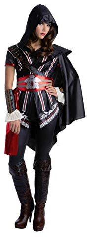 Horror-Shop Assassins Creed Ezio Auditore Damen Kostüm für nachtaktive Kriegerinnen S