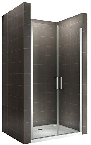 i-flair Duschtür LARA 92x185 cm Verstellbereich von 92-95 cm, Höhe: 185 cm, Duschabtrennung aus 6 mm durchsichtigem ESG Sicherheitsglas mit Nanobeschichtung und Edelstahlgriffe - Alle Größen NC