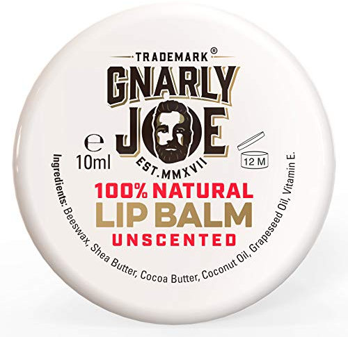 Gnarly Joe Moisturising Lip Balm - 10ml Hydrating Lip Salve & Moisturiser for Very Dry Lips - Organic Cocoa Butter, Coconut Oil, Beeswax & Vitamin E - Repair Balm for Cracked Lips - Made in UK