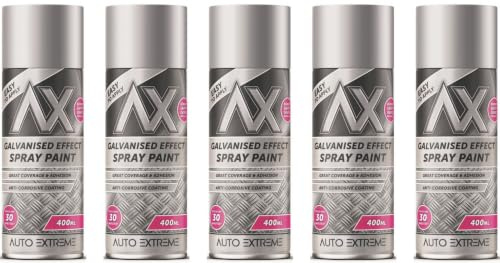 5 x 400ML Metal Paint Galvanised Effect Spray Paint High Density Repair & Protect Metal Paint Outdoor Spray