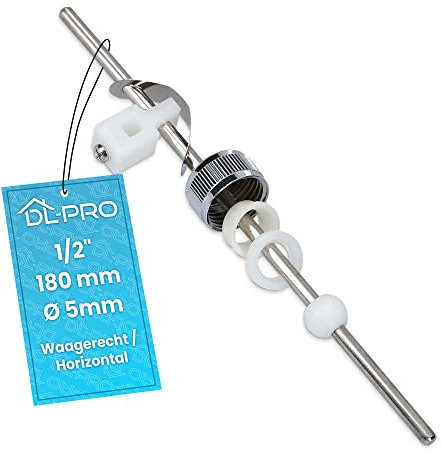 DL-pro Exzenterstange Ø5mm 180mm 18cm Zugstange passend für Waschbecken Auslauf Abfluss Stange waagerecht für Ablaufgarnitur Armatur Ablaufstopfen