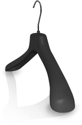 Kiroplast 15 Perchas de Goma Antideslizantes Soft Touch para Sudaderas, Abrigos, Muletas, Ropa Exterior Mujer - 39cm (Negro)