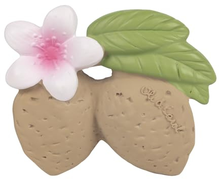 Oli & Carol - Baby-Beißring aus Naturkautschuk, Aly the Almond, 9 cm