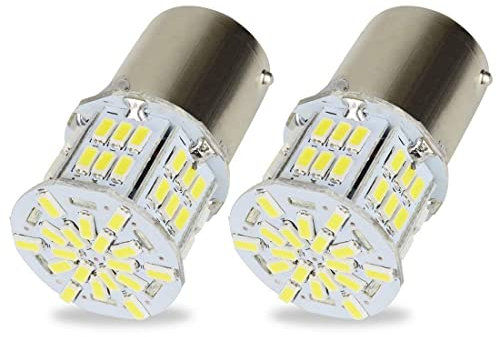 Safego 2x Ampoules 1156 BA15S P21W LED Lampe 3014 54SMD Super Brillant Blanche pour Voiture Auto Feu Arrière Les Clignotants Lampe Feux de Recul 12V 6500K