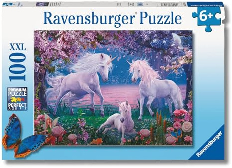Ravensburger Puzzle Bezaubernde Einhörner - 100 XXL Teile Puzzle ab 6 Jahre | 100 XXL Teile Puzzle, Kinderpuzzle ab 6 Jahre, Ravensburger Qualität