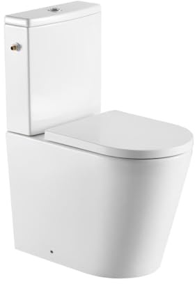 Swiss Aqua Technologies Brevis WC à poser | Abattant SoftClose | Idéal pour votre salle de bains moderne | Nettoyage et entretien faciles | SATBRE031RREXVP