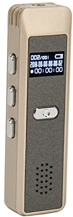 Digitaler Sprachaktivierter Rekorder, Sound-Audio-Recorder, Digitaler Sprachrekorder mit Zeitstempel und Premium-Mikrofon für Vorlesungen, Besprechungen, Interviews, (Goldschale