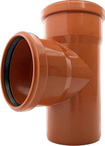 KG T-Stück DN 160/87° PVC-U Verbinder DN110 / 90 | mit Dichtung | für externe Entwässerungssysteme | Gummidichtung | Abwasser Installation | Kanalrohrsystem Abwasserrohr | Kanalrohr
