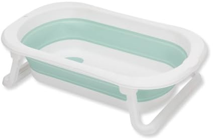 Fillikid Babybadewanne Exklusiv, faltbar & platzsparend | Mit Anti-Rutschmatte, ausklappbaren Standbeinen & Ablaufstöpsel, für Neugeborene & Kleinkinder