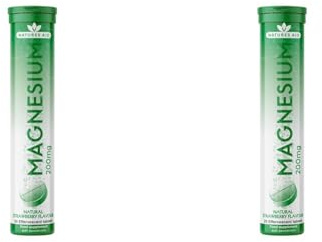 Natures Aid Magnesium Effervescent, Natural Strawberry Flavour, 20 Tablets (Pack of 2)