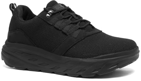 Men's Orthopedic Diabetic Wide Walking Shoes: Ergonomic Soft Arch Support Fashion Sneakers for Shock Absorber, Comfortable Plantar Fasciitis Shoes for Flat Feet Black Size 11