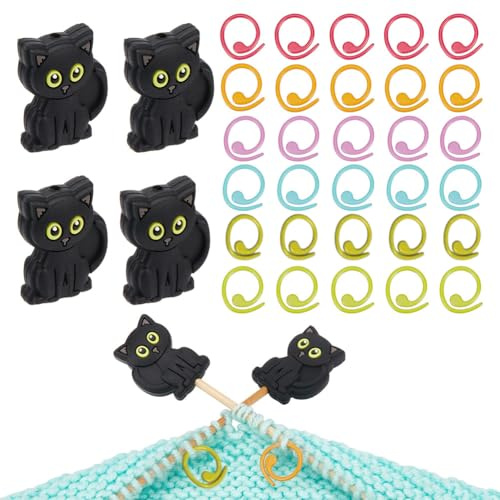 NBEADS 4 pz Tappi per Ferri Da Maglia, 30 pz Anelli Segnapunti per Maglieria Protezioni per Punti Ago per Gatti con Una Scatola di Immagazzinaggio Forniture per Maglieria Accessori per Fai Da Te