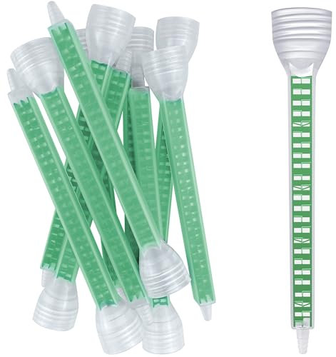 HOUYA Epoxy Mixing Nozzle Adhesive Mixing Nozzle Tip Resin Mixer Adhesive Cartridges Tip Mixer Nozzles (1:1/1:2ratio) 10 PCS