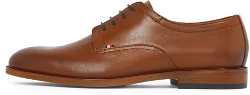 Tommy Hilfiger Uomo Scarpa Derby Thunit Leather Punta Rotonda, Marrone (Winter Cognac), 46