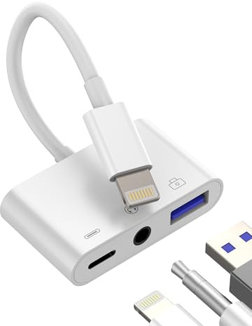 Adattatore per Lightning(3in1)USB OTG 3.0 per Apple iPhone14 ricarica cavo 3.5mm cuffie aux auricolari audio USB-A jack lettore schede macchina fotografica trasferire dati per iPad caricatore WASRUYI