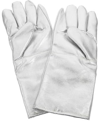 ULTECHNOVO 2stücke Feuerfeste Handschuhe Aus Aluminiumfolie Schweißhandschuhe Mit Hitzebeständigem Isoliermaterial Feuerlöschhandschuhe Für Kochen Und Arbeit