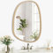 Lzuso Miroir asymétrique à Suspendre en Bois pour Le Mur Cadre irrégulier Petit Miroir Mural Moderne Décoratif Unique Chambre à Coucher Salon Salle de Bains Entrée Vanité Esthétique Miroir Ovale