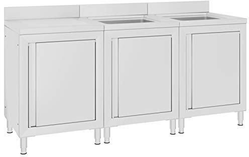 Gecheer Mobiletto da Cucina con Lavandino in Acciaio Inox 180x60x96 cm,Armadio da Cucina,Mobile da Cucina Salvaspazio,Mobili Cucina Componibili,Mobile Base per Cucina,Armadietti da Cucina,P3058271