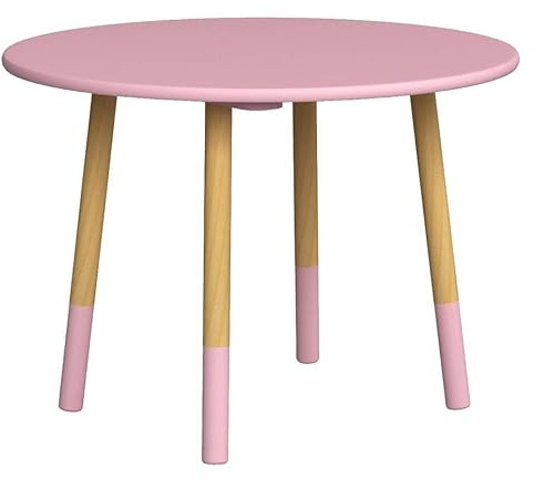 URBNLIVING Kids Wooden Portable Pink Table, Lightweight and Anti-Slip, Round Seat for Toddlers, Small Children, Home Decor for Desk, Nursery, Kitchen, Bedroom, Play Room Furniture
