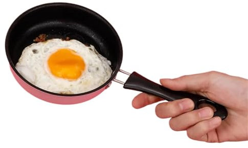 Sartén Para Huevos Sartén for tortilla de inducción con mango largo, sartén redonda antiadherente for Cocina de Inducción Para Tortillas, Panqueques(Pink)