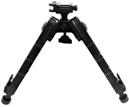 ProWildGear QD Bipied BlackTactical Bipied 7 pouces - 8.5 pouces Extension Flat Adjustable Stable for 20mm Rail, SR5-Black