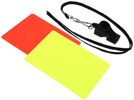 Milisten Fußball Schiedsrichterkarten Satz Rot Gelb Mit Schiedsrichterpfeife Aus Bruchfestem Kunststoff Kompakt Für Wettkampf Und Spiele