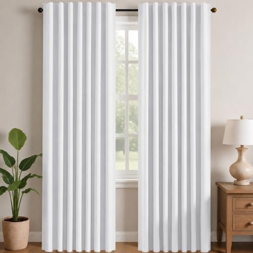 Deconovo Tende Oscuranti per Interni, 2 Pannelli, 140x260 cm, Grigio Perla | Termiche Isolanti Caldo e Freddo, Attenuano i Rumori, Moderne ed Eleganti con Passanti Nascosti, per Camera e Soggiorno