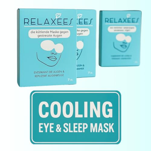RELAXEES® Kühlende Augenmasken - gegen Augenringe & Anti-Stress | Einweg-Schlafmaske & Reise Gadget für Damen, Herren & Kinder | Kühlmaske für Entspannung & Jetlag | Weekly Box (7 Stück) (3)