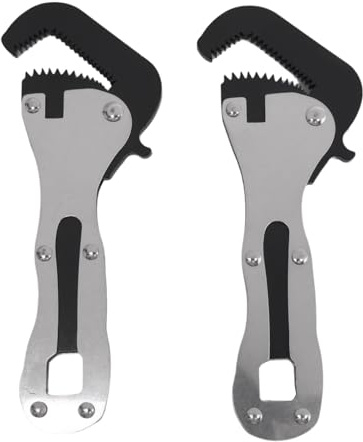 Qaautor 2pcs Mini Stubby Pipe Vise Wrench,Mini Stubby Wrench, Mini Self Adjusting Wrench,Portable Multifunctional Wrench