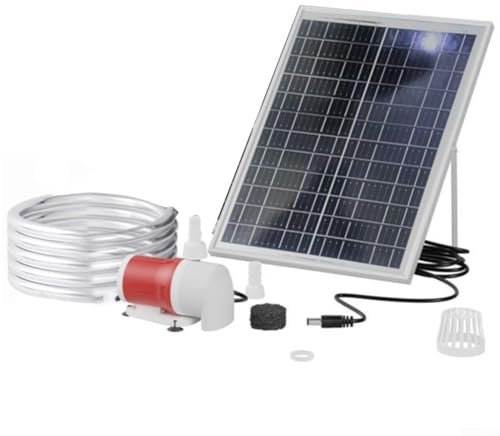 Aprilsunnyzone Pompa dell'acqua da giardino con pannello solare da 25 W con motore brushless Altezza di sollevamento 5 m Portata 1100L/H Tubo 2 M per esposizione fontana stagno