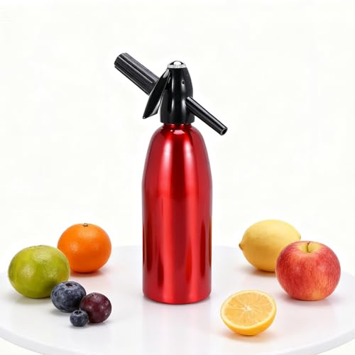 TeamSky Sparkling Water Maker - Aluminum Soda Siphon for Homemade Carbonated Drinks - DIY Soda Water Machine for Home, Kitchen, Bar - Compatible with 8g CO2 Cartridges (Not Included)