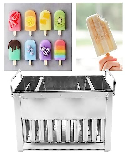 40 moldes para paletas de helado de acero inoxidable, moldes para paletas de helado de grado alimenticio, máquina para hacer helados DIY reutilizable, 40 agujeros para palos,