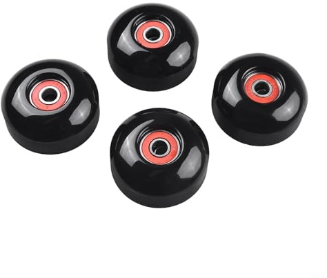 Skateboard-Rad-Set, 4 x 52 x 32 mm, weiche Rollen mit ABEC9-Kugellagern für ultimatives Straßenerlebnis, Schwarz