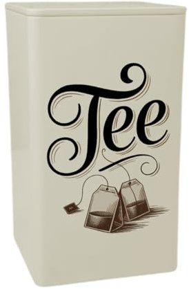 speecheese Tee Vintage VorratsDose 900ml für Teebeutel Retro BlechDose 900ml - lustiges Design für Teeliebhaber