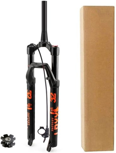 YADZISW Forcella Ammortizzata per Bici MTB 27,5 29 Pollici, Forcella Anteriore da Montagna in Lega di Alluminio Ultraleggera con Blocco della Spalla da 1-1/8, Escursione 100 mm