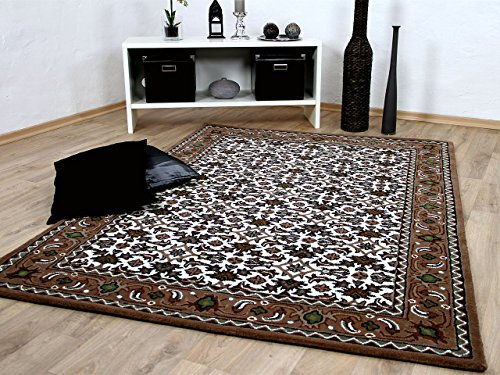 Theko Natur Orientteppich Royal Beige Braun Herati in 8 Größen