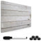 Navaris Tableau mémo magnétique Gris - Ardoise Pense-bête aimanté - Décoration Salon Cuisine Bureau - Motif Planches de Bois - 60x40 cm