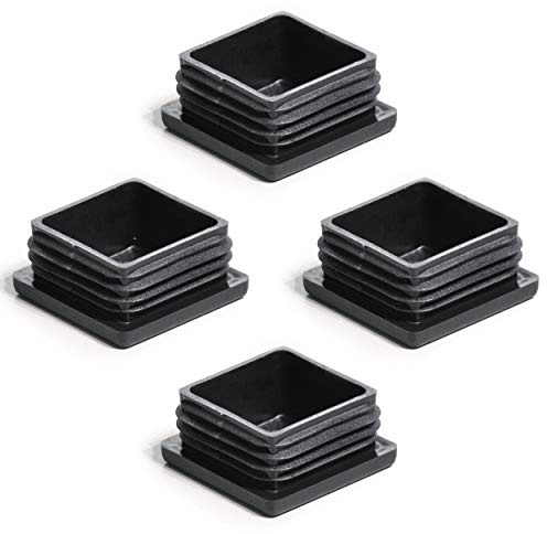 Enkotrade 4 Stück Lamellenstopfen für Vierkantrohre, 40x40 mm, Rohrabdeckung aus hochwertigem Polyethylen Kunststoff, Stopfen, Endstopfen, Kappen, Gleiter | Rohrstopfen Quadratisch