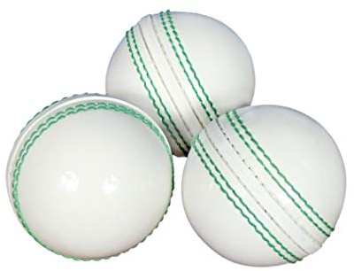 KSZ TRADERS Lot de 3 balles de cricket en caoutchouc souple pour pratique Blanc
