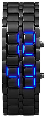 Orologi Da Polso,Orologi Sportivi Giovanili Impermeabili Elettronici Binari Digitali Di Seconda Generazione Led Orologio Da Polso Da Uomo In Lega Di Alluminio, Blu Nero Da Donna