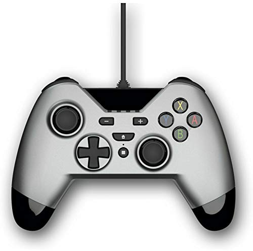 Gioteck - WX4 Manette bleue filaire pour Nintendo Switch, Switch Pro Gamepad Joystick pour PS3, PC Design Ergonomic avec Led Feedback