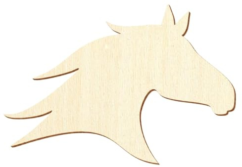 Holz Pferdekopf - Deko Basteln 3-50cm, Pack mit:10 Stück, Breite:5cm breit