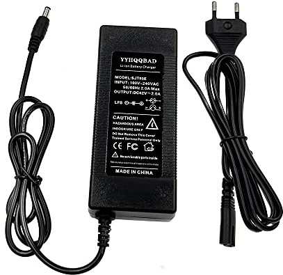Caricabatterie agli ioni di litio da 42V 2A per bicicletta elettrica da 36V | connettore DC5525, Caricabatterie da 36 V 2 A, caricabatterie per batteria agli ioni di litio serie10