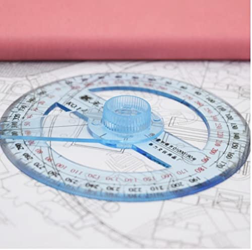 TOSSPER 1 Stück 10 cm Lineal Rundkreis Transparenter Kunststoff 360 Grad Winkelmesser Lineal Winkel Zeichnung Winkelmesser Statioenry Schulbedarf